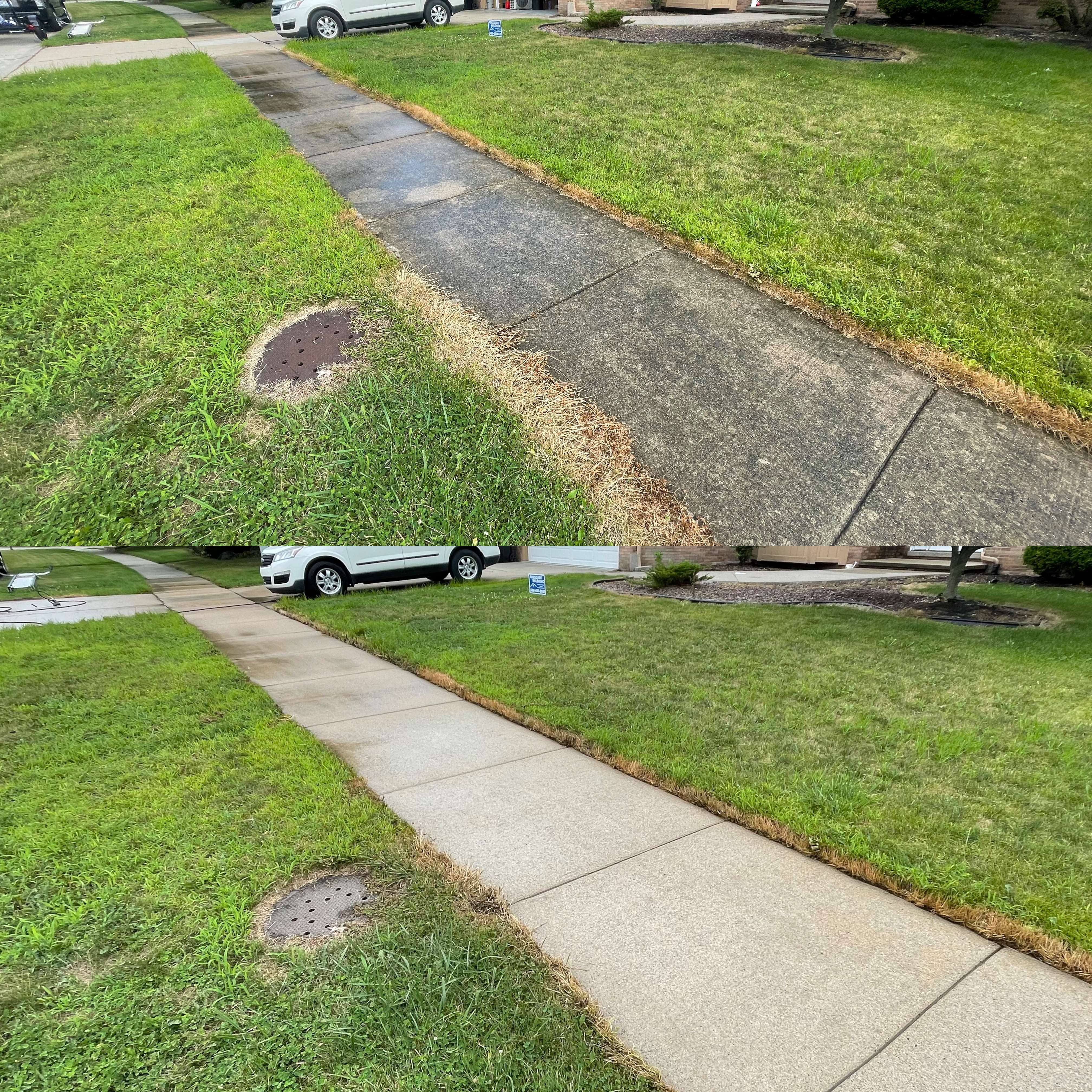 Driveway & Sidewalk Cleaning Before & After