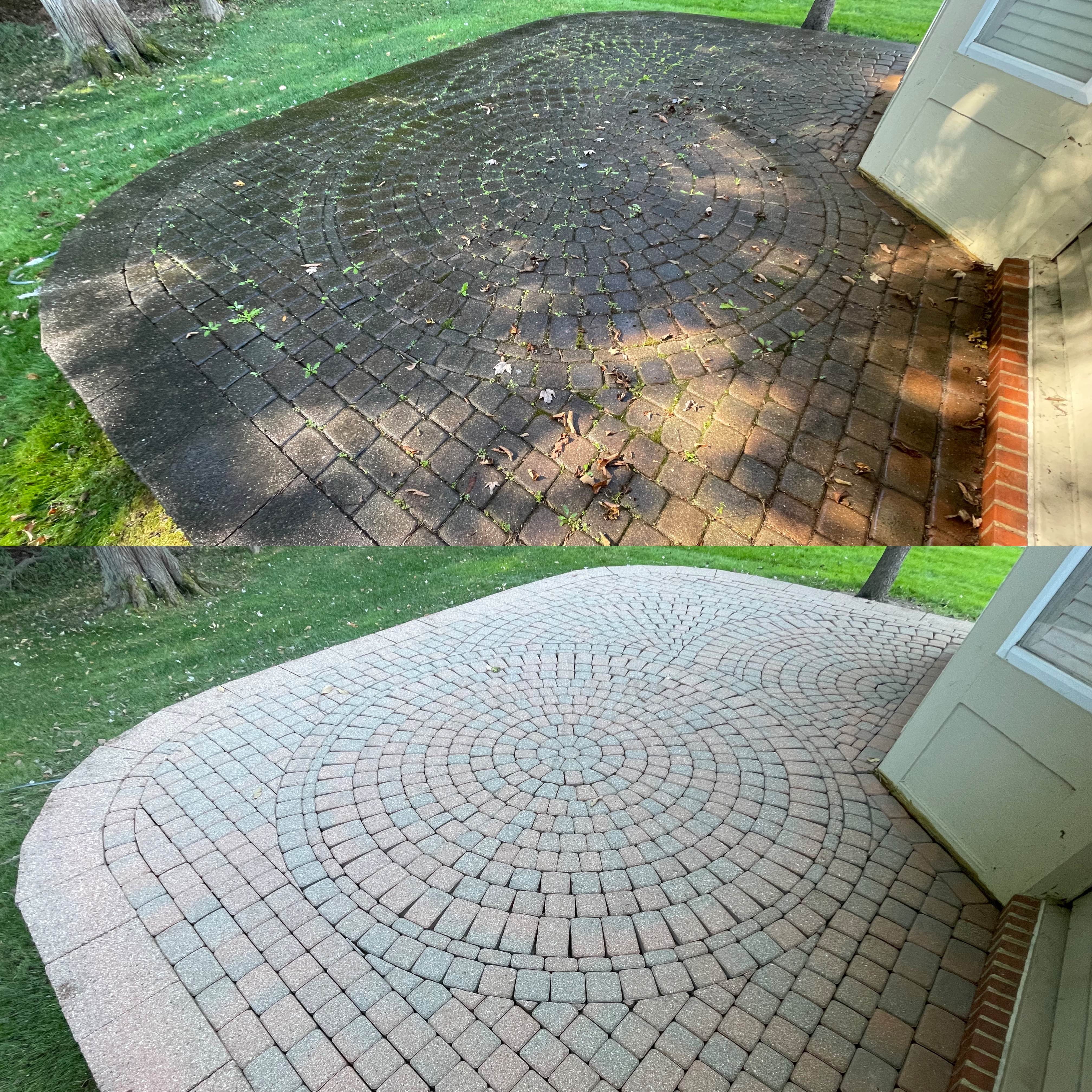 Patio Hardscape Cleaning Before & After